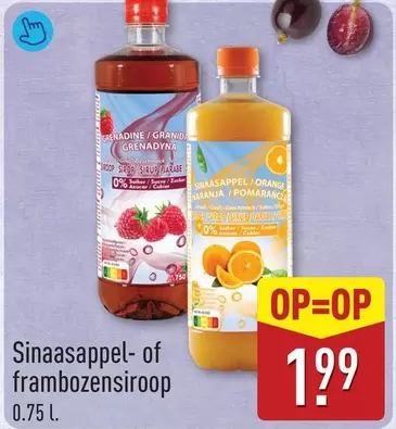 Sinaasappel- of frambozensiroop