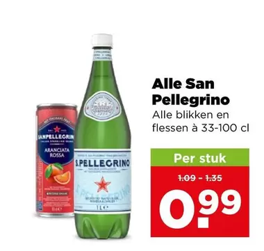 San Pellegrino blikken en flessen