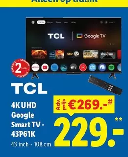 Smart - 4K UHD Google  TV - 43P61K