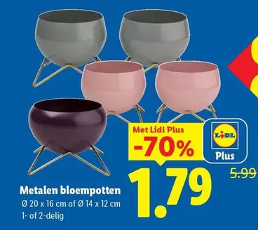 Metalen bloempotten