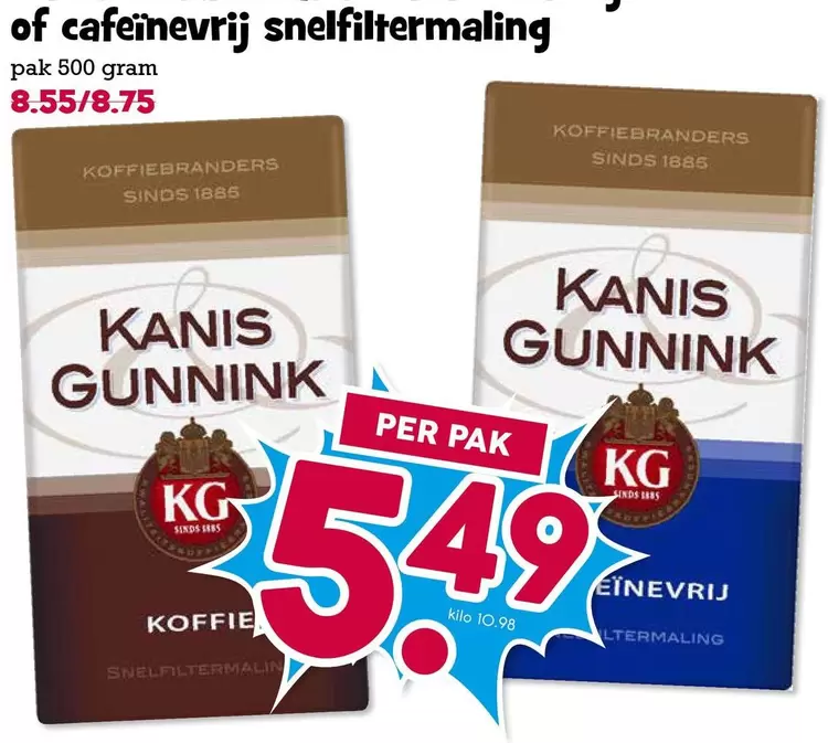 Koffiebranderij Sinds 1886 Kanis Gunnink Snel Filtermaling