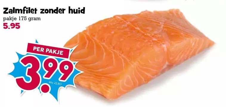 Zalmfilet zonder huid