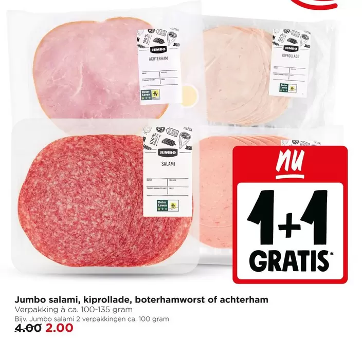 Jumbo - salami, kiprollade, boterhamworst of achterham