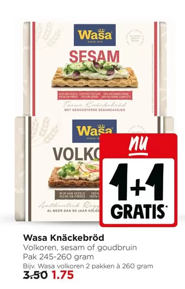 Wasa - Knäckebröd Volikoren, sesam of goudbruin