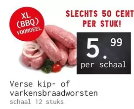 Verse kip- of varkensbraadworsten