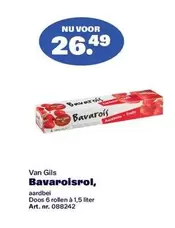 Bavaroisrol, aardbei Doos 6 rollen à 1,5 liter Art. nr. 088242