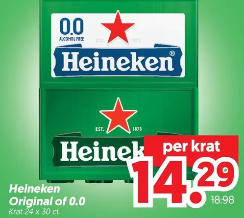 Heineken - Original of 0.0 Krat 24 x 30 cl.