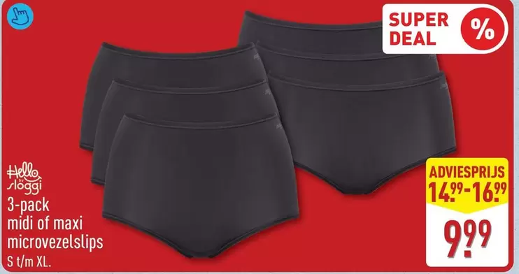 3-pack midi of maxi microvezelslips