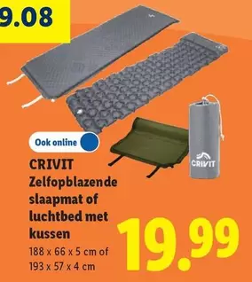 De - Zelfopblazende slaapmat of luchtbed met kussen