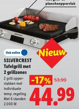 Tafelgrill met 2 grillzones