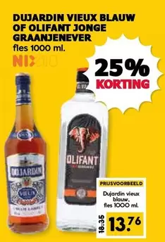 OUJARDIN VIEUX BLAUW OF OLIJFANT JONGE GRAANJENEVER
