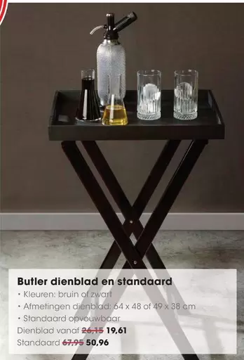 Bruin - Butler dienblad en standaard