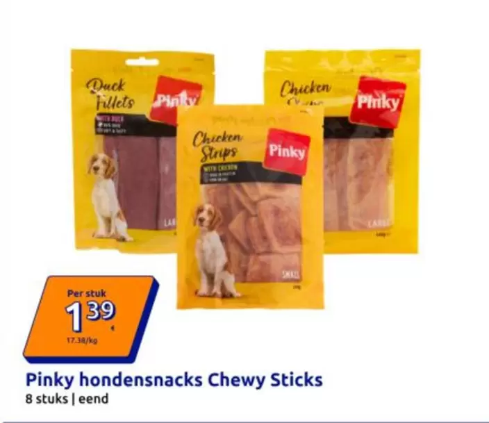 Pink - hondensnacks Chewy Sticks