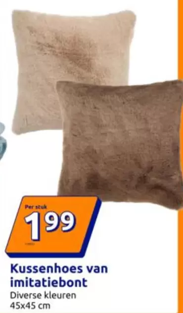 Kussenhoes van imitatiebont