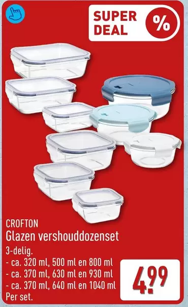 Glazen vershouddozen set