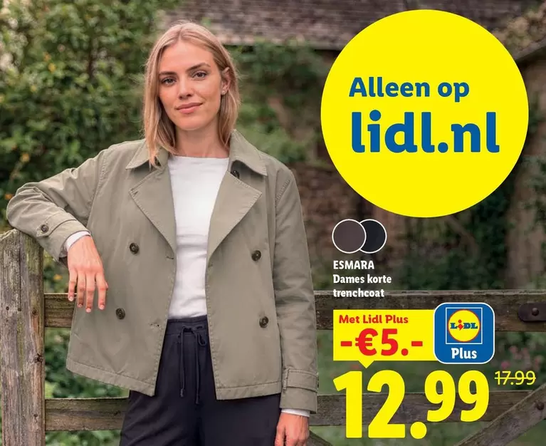 Op - Dames korte trenchcoat