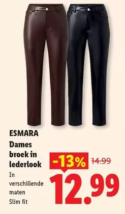 Dames broek in leerlook