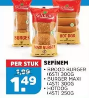 BROOD BURGER (6ST) 300G, BURGER MAXI (4ST) 300G, HOTDOG (4ST) 250G