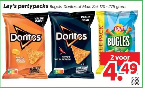 Lay's - partypacks Bugels, Doritos of Max