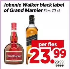 Label - black label of Grand Marnier Fles