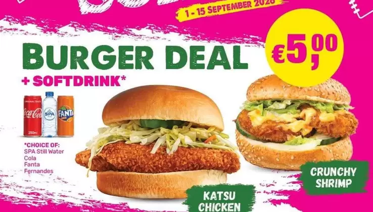 Coral - BURGER DEAL + SOFTDRINK