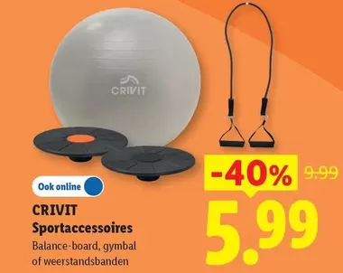 Sportaccessoires Balance-board, gymbal of weerstandsbanden