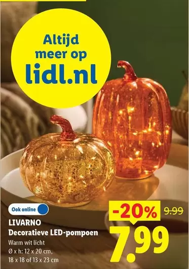 Op - Decoratieve LED-pompoen