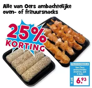 Ambachtelijke oven- of frituursnacks