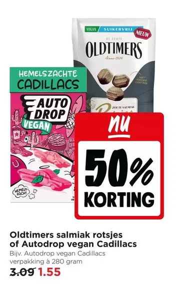 De - Oldtimers salmiak rotsjes of Autodrop vegan Cadillacs