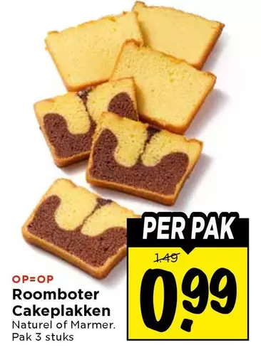 Op - Roomboter Cakeplakken Naturel of Marmer