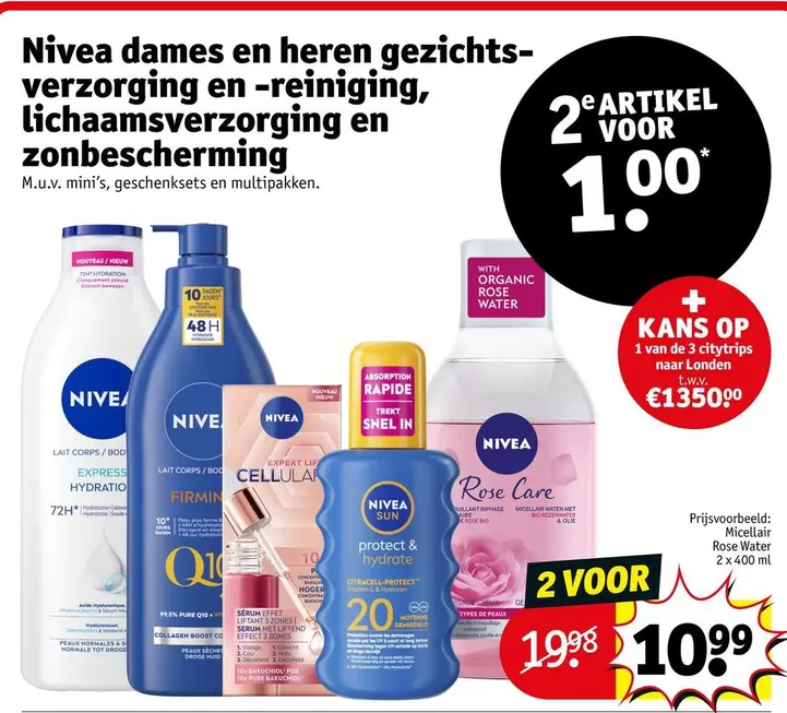 Nivea -  dames en heren gezichtsverzorging en -reiniging, lichaamsverzorging en zonnebescherming
