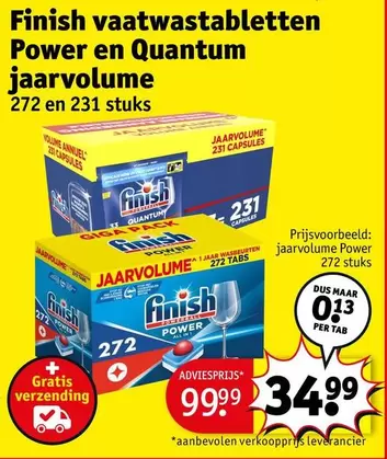 Finish - vaatwastabletten Power en Quantum jaarvolume 272 en 231 stuks