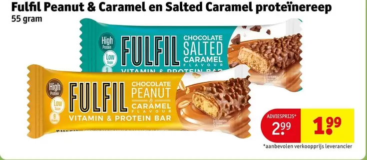 Fulfil Peanut & Caramel en Salted Caramel proteïnereep
