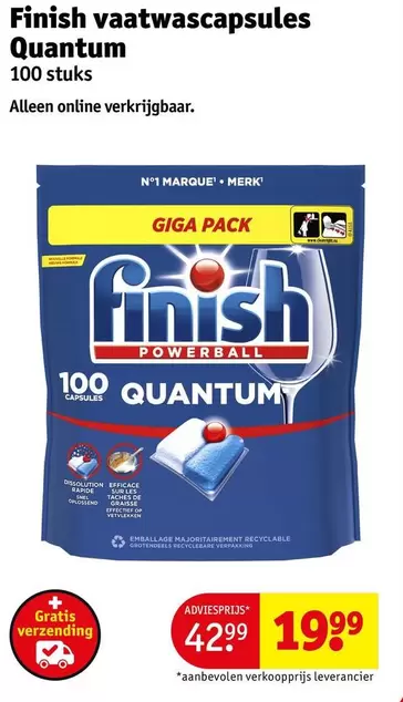 Finish - vaatwascapsules Quantum