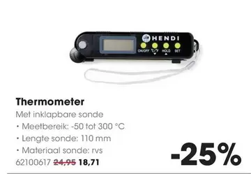 MM - Thermometer Met inklapbare sonde