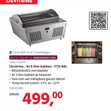 MM - IJs vitrine - 4x 5 liter bakken - FTD-85L