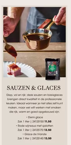 De - mi glace, Rode wijnsous met sjalotten, Glace de Viande