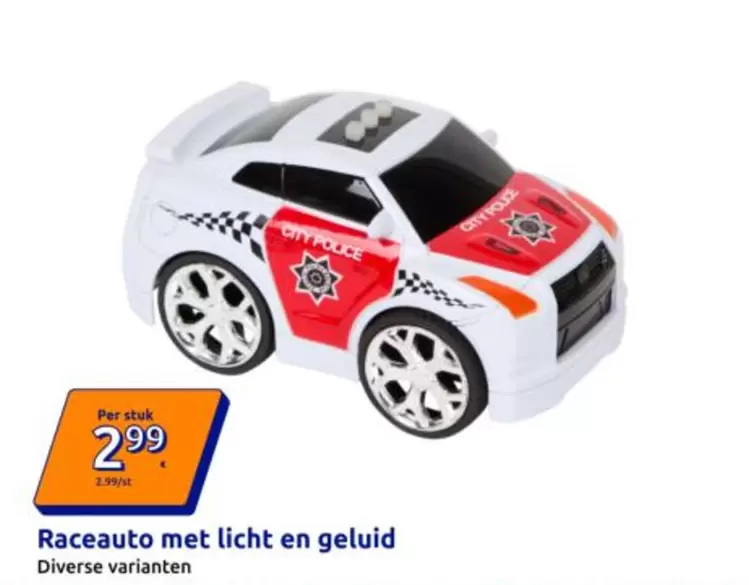 Raceauto met licht en geluid