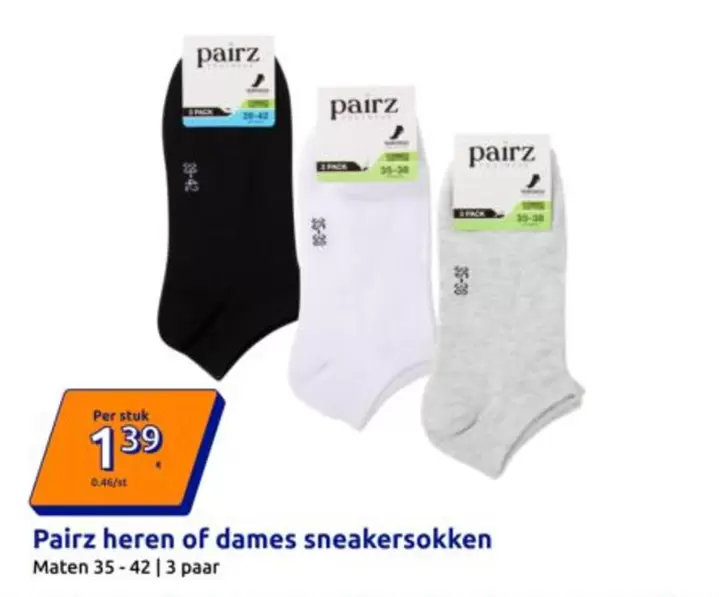 Pairz heren of dames sneakersokken