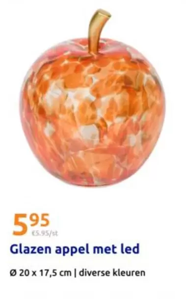 Glazen appel met led