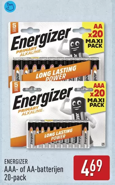 Energizer - AAA- of AA-batterijen 20-pack
