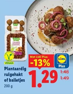 Plantaardig rulgehakt of balletjes