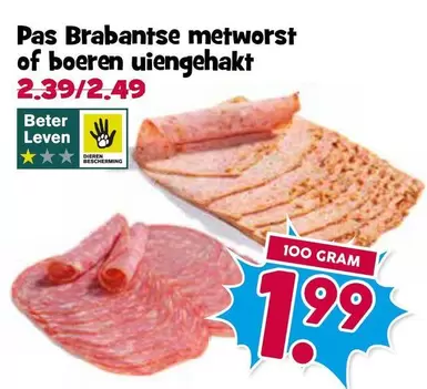 Pas Brabantse metworst of boeren uiengehakt