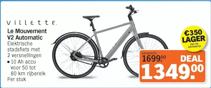Ah - Le Mouvement V2 Automatic Elektrische stadsfiets