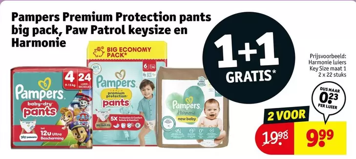 Pampers -  Premium Protection pants, big pack, Paw Patrol keysize en Harmonie
