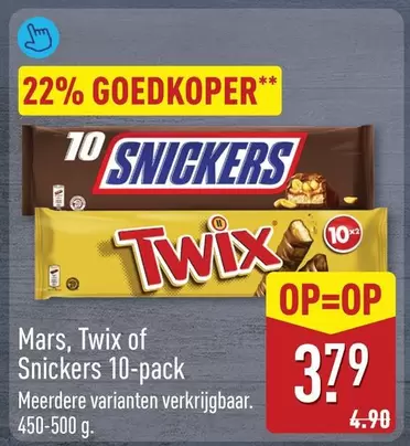 snickers - Mars, Twix or Snickers 10-pack