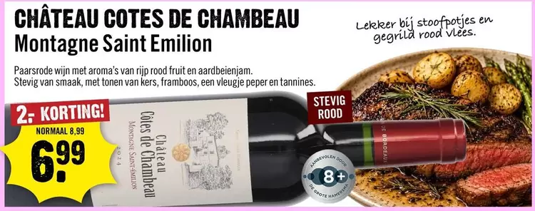 De - CHÂTEAU COTES DE CHAMBEAU Montagne Saint Emilion