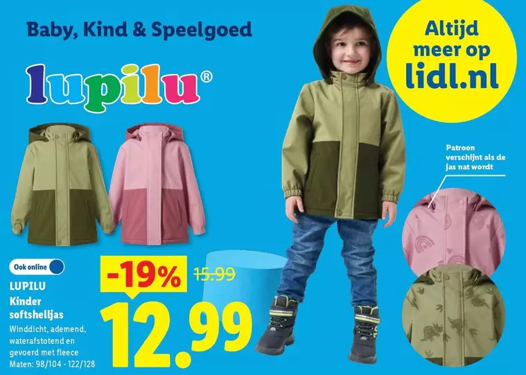 Op - Kinder softshelljas