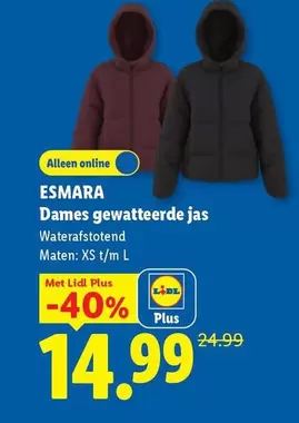 Dames gewatteerde jas