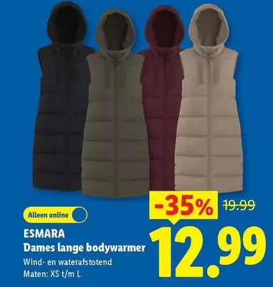 Dames lange bodywarmer
